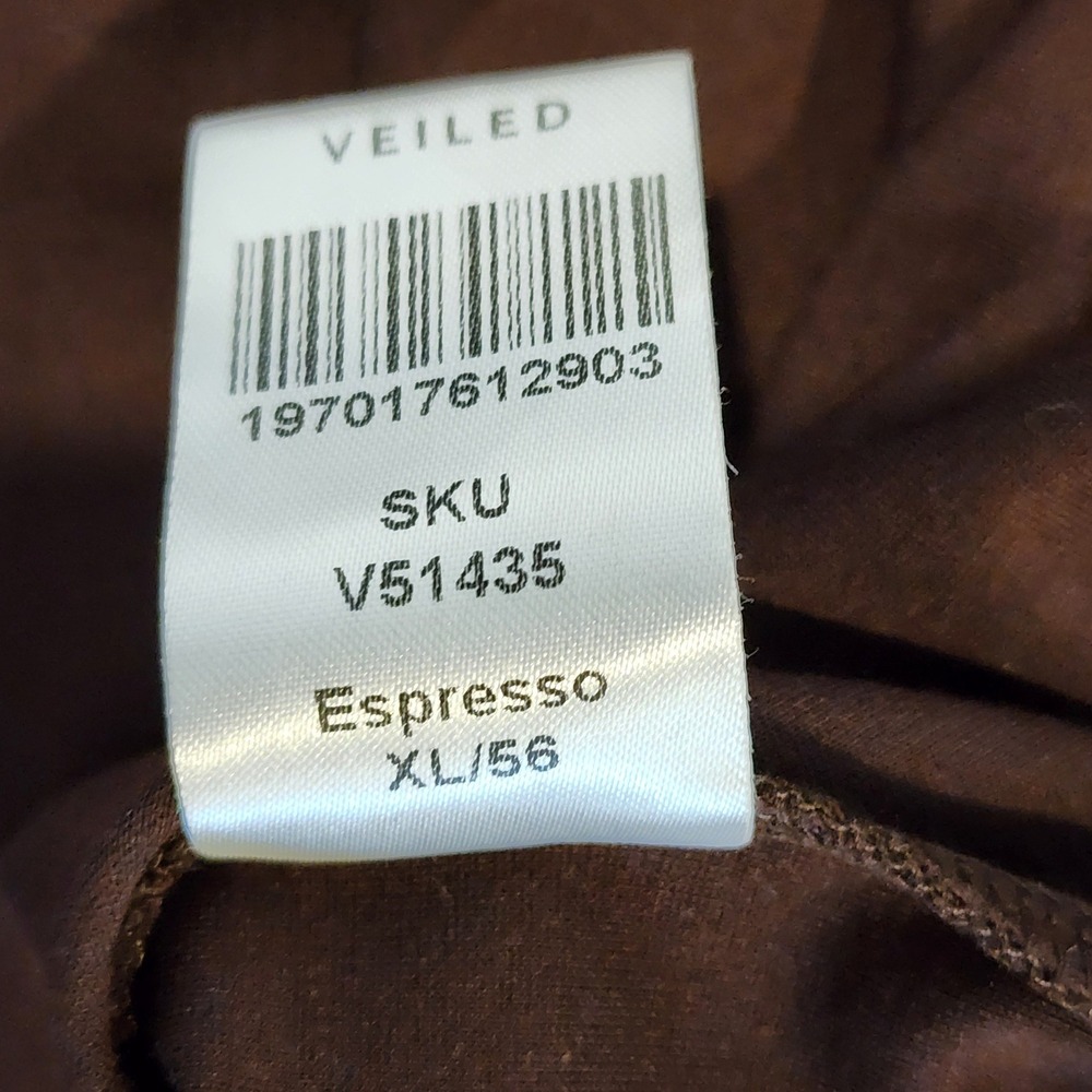 Veiled Modest Maxi Dress Gown Womens XL Espresso Brown Stretch Heavy Minimalist - Picture 10 of 10